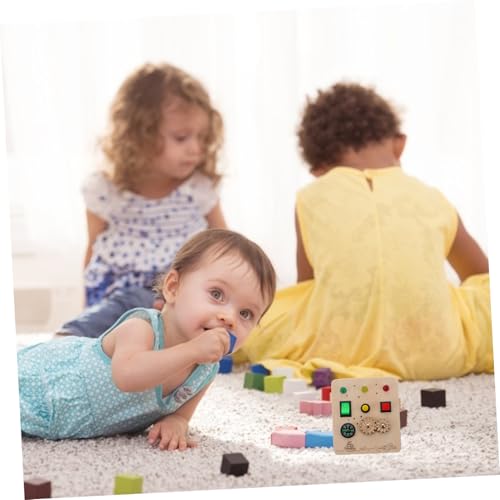 ORFOFE Holzspielzeug Busy Board mit Interaktivem Lichtschalter für Ab Jahren Pädagogisches Montessori Lernspielzeug Kreativität Problemlösung und Gehirnentwicklung von ORFOFE