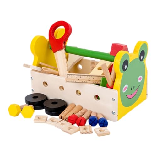 ORFOFE Holzspielzeug Werkzeugkasten Multifunktional Cartoon Design Lernspielzeug für Jungen Mädchen Ab Jahren Wassermalfarbe Sicher und Langlebig Pädagogisches Motorik und von ORFOFE