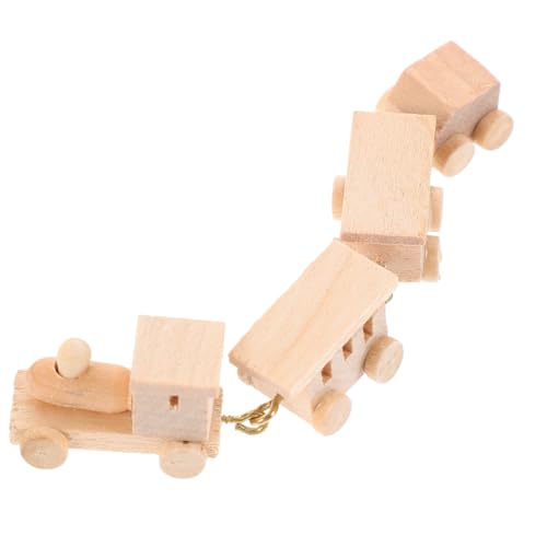 ORFOFE Holzzug Miniatur Puppenhaus Dekoration aus Natürlichem Holz Leichtes Langlebiges Kinderspielzeug für Kreative Rollenspiele und Fantasievolle Kinderzimmergestaltung von ORFOFE