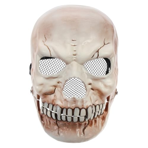 ORFOFE Horror Halloween Maske mit Beweglichem Mund Gruselige Schädelmaske aus Kunststoff Cosplay Kostüm Requisite für Party Bühnenauftritt und Fasching Atmungsaktiv und Komfortabel von ORFOFE