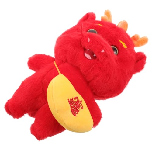 ORFOFE Jahr des Drachen Kuscheliges Plüschspielzeug Kleiner Chinesischer Neujahrsdrache Glücksbringer Stofftier mit Traditioneller Kleidung als Dekoration für Zuhause Auto Sofa von ORFOFE