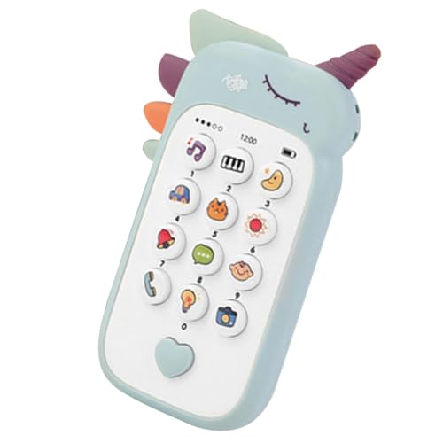 ORFOFE Junge Mädchen Musikalisches Spielhandy Blau Pädagogisches Babyphone mit Beißfunktion Lernspielzeug Auge Hand koordination und Hörvermögen Kindersicher ohne Batterien von ORFOFE