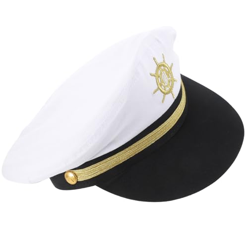 ORFOFE Kapitänsmütze Weiß für Damen Herren Stilvolle Matrosen kostüm hut für Party Cosplay Bühne Komfortabel Modisch und Verstellbar für Segler und Karneval von ORFOFE