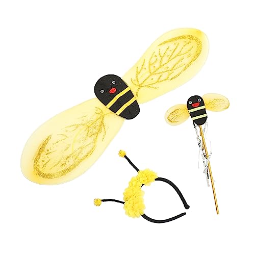 ORFOFE Kinderkostüm Bienenflügel Haarreif Teiliges Bezauberndes Fee Stab Accessoires für Festliche Auftritte Mädchen Verkleidung Dekoration von ORFOFE