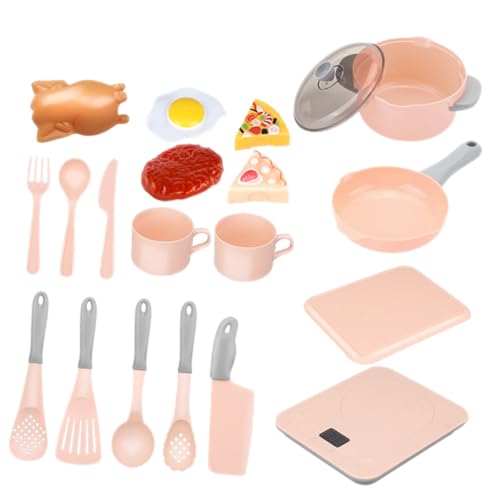ORFOFE Kinderspielküche Teiliges Küchen Set mit Realistischem Induktionsherd und Küchenutensilien Kindersicheres Abs Material Abgerundete Kanten Pädagogisches Rollenspiel für Mädchen und von ORFOFE