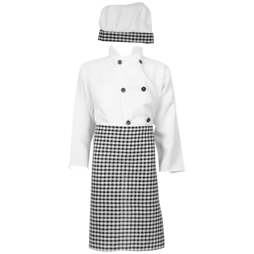 ORFOFE Kochkostüm mit Langärmliger Karierten Schürze Verstellbare Kochmütze und Mantel Geeignet für Rollenspiele Backen Halloween und Geburtstagsfeiern Fördert Praktische Fähigkeiten ORFOFE Kochkostüm mit Langärmliger Karierten Schürze Verstellbare Kochmütze und Mantel Geeignet für Rollenspiele Backen Halloween und Geburtstagsfeiern Fördert Praktische Fähigkeiten von ORFOFE