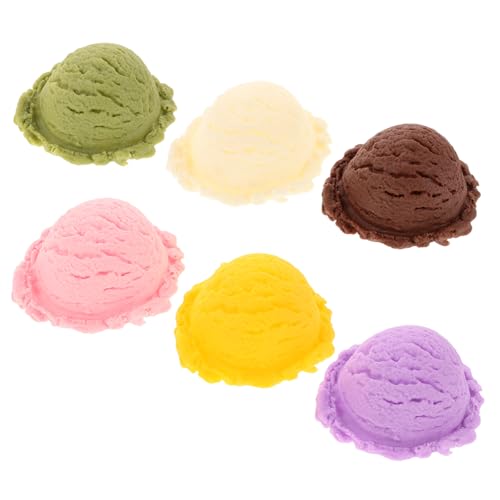 ORFOFE Künstliche Eiscreme Kugeln Realistische Modellierung für Dekoration DIY Bastelideen Eisdielenbedarf Lebendigen Farben Milchweiß von ORFOFE