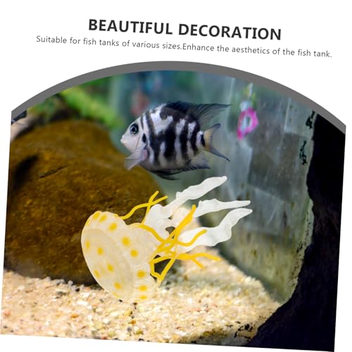 ORFOFE Künstliche Quallenfigur Gelb Aquarium deko Kunststoff Leuchtende Meeresbewohner Lernspielzeug Fischbecken Ornamente Realistische Kleine Quallenmodell für Desktop ORFOFE Künstliche Quallenfigur Gelb Aquarium deko Kunststoff Leuchtende Meeresbewohner Lernspielzeug Fischbecken Ornamente Realistische Kleine Quallenmodell für Desktop von ORFOFE