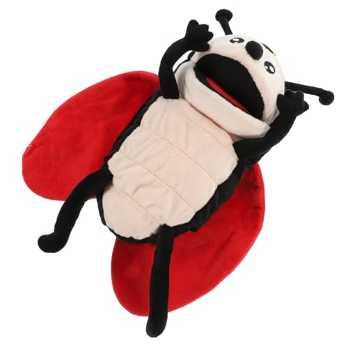 ORFOFE Kuschelige Marienkäfer Handpuppe aus Plüsch mit Weichem PP Baumwoll Füllmaterial Interaktives Rollenspiel für Erwachsene Fördert Kommunikation und Fantasie von ORFOFE