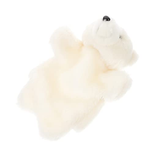 ORFOFE Kuschelweiche Eisbär Handpuppe aus Plüsch Waschbar Einfarbig Weiß Kindgerecht für Rollenspiele Erzähltheater Pädagogisches Geeignet für Erwachsene von ORFOFE
