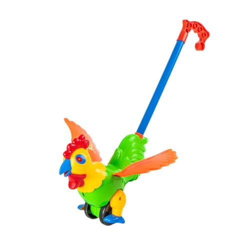 ORFOFE Lauflernwagen Rooster Walker Toy mit Abnehmbarem Handgriff Kreativer Cartoon Trolley für Kleinkinder Gesunder Kunststoff Fördert Koordination und Selbstständiges Zufällige Farbe von ORFOFE