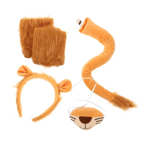 ORFOFE Lion Cosplay Tierkostüm Zubehör Tierkostüm Stirnband mit Nase und Handschuhen für Party Festival Karneval von ORFOFE
