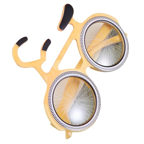 ORFOFE Lustige Partybrille Fahrradform Gelb Spaßige Foto Requisite Kostüm Zubehör für Erwachsene Karneval Fasching Fest von ORFOFE