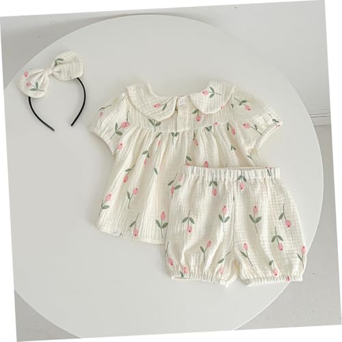 ORFOFE Mädchen Sommer Strampler Kurzarm Baumwolle Atmungsaktiv Leicht Neugeborene Kleidung Süßes Outfit Für Schnelle Windelwechsel von ORFOFE