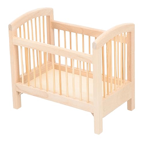 ORFOFE Maßstab Babybett Modell Dekoration für Puppenhaus Zubehör aus Sicherem Holzmaterial von ORFOFE
