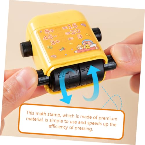 ORFOFE Mathematik Rollstempel Selbstfärbend Kompakter Arithmetik Stempel aus Kunststoff mit Automatischer Ölabgabe Additions Subtraktionsroller einschließlich Tintenflasche Robust und von ORFOFE