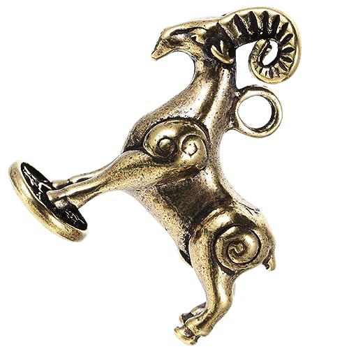 ORFOFE Messing Schaf Figur Desktop Decor Keychain Charme Ornament Vintage Stil Schafe Schlüsselring Behänge von ORFOFE