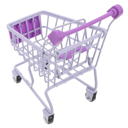 ORFOFE Mini Einkaufswagen aus Robustem Metall Verschleißfest Kompakt und Stabil Multifunktional als Puppendekoration Geeignet Stilvolles Zubehör für Kinderzimmer und Kaufladen von ORFOFE