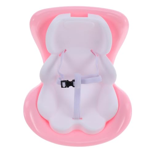 ORFOFE Mini Puppenautositz Sicherheitsstuhl Kompakt und Leicht Vielseitiges Zubehör für Vorschul Tragbarer Puppensitz für Auto Dekoration und Tisch Ornament Hellrosa von ORFOFE