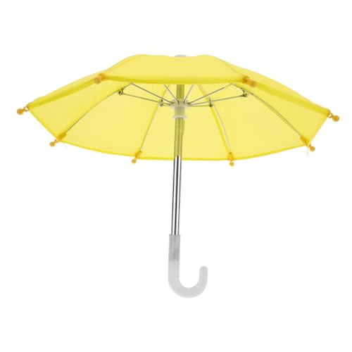 ORFOFE Mini Puppenschirm Gelb Kleines Robustes Regenschirm Puppenhaus Dekorativ Leicht Stilvoll Zubehör für Mädchen-doll Dress Up und Pretend Play von ORFOFE