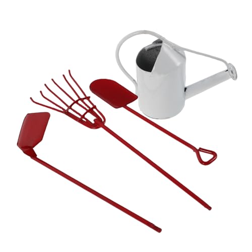 ORFOFE Mini Succulents Gardening mit Metall Mini Hoe Schaufel Rechen und Gießkanne Tragbares Miniatur Gartenwerkzeug für Indoor und Outdoor für Puppenhaus und Kleine Gartenbereiche von ORFOFE
