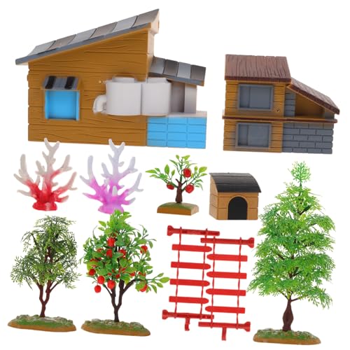 ORFOFE Miniatur Bauernhof Miniatur Bauernhaus Garten Ornament für Basteln und Dekorieren Detailreiches Mini Haus Modell Langlebig und Realistisch für Zimmer und Miniaturlandschaften von ORFOFE