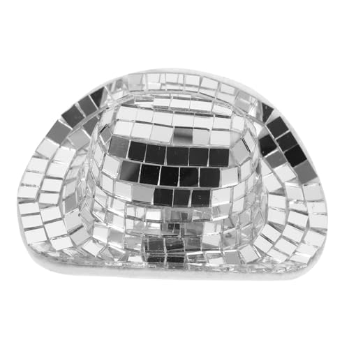 ORFOFE Miniatur Disco Cowgirl Hut Silber Mini Hüte DIY Bastelset Kleine Puppen Dekoration Western Party Zubehör für Geburtstagsfeier und Themenveranstaltungen von ORFOFE