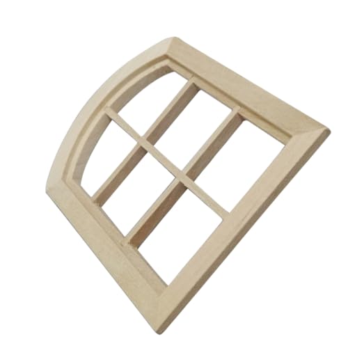 ORFOFE Miniatur Fensterrahmen aus Holz DIY Miniaturmöbel Zubehör Mini Fenster Modell Dekoratives Puppenhaus Accessoire für Mini Haus Detailreiche Landschaftsdekoration von ORFOFE