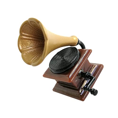 ORFOFE Miniatur Grammophon Modell aus Sicherem Harz Detailgetreues Puppenhaus Zubehör Leichtes Micro Scene Ornament für Fördert Kreativität und Handfertigkeit für Puppenhaus Dekoration ORFOFE Miniatur Grammophon Modell aus Sicherem Harz Detailgetreues Puppenhaus Zubehör Leichtes Micro Scene Ornament für Fördert Kreativität und Handfertigkeit für Puppenhaus Dekoration von ORFOFE
