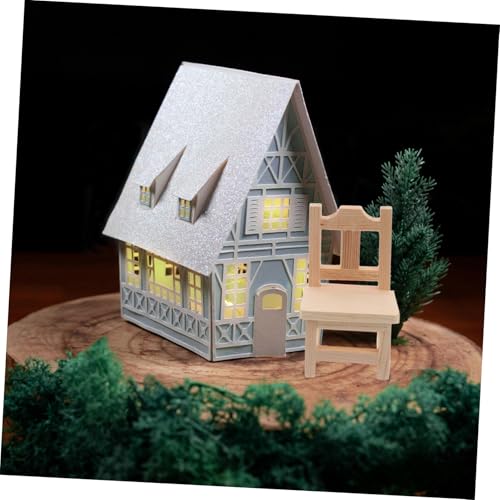 ORFOFE Miniatur Holz Hocker Modell Puppenhaus Zubehör Kleiner Stuhl für Wohnraum Garten Deko Sammler Echt Wirkendes Möbelstück Vielseitig Einsetzbar Elegant und Einzigartig von ORFOFE