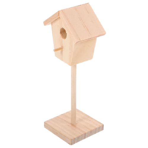 ORFOFE Miniatur Holz Vogelkäfig zum Bemalen Unbemalt Mini Vogelhaus Dekoration für Puppenhaus Mikro Landschaft Accessoire Realistisches Mini Nistplatz für Zimmer und Fotorequisiten von ORFOFE