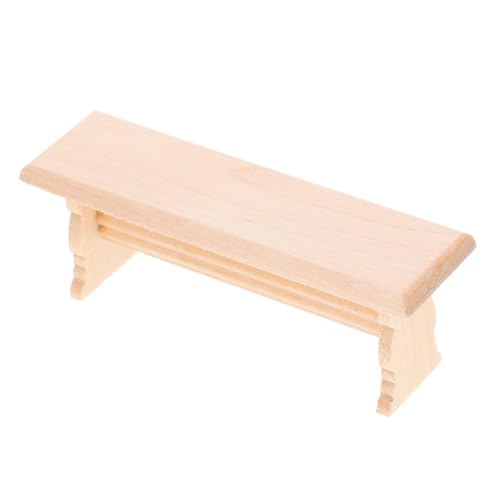 ORFOFE Miniatur Holzbank Puppenhaus Möbel Modell Holz Sitzbank Miniaturmöbel Dekoration für Puppenhaus Zubehör Kreatives von ORFOFE