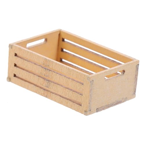 ORFOFE Miniatur Holzkorb Puppenhaus Dekor Kleines Aufbewahrungskorb Modell aus Naturholz Kreative Miniatur Zubehör für Realistische Puppenhaus Küche Langlebig und Farbecht von ORFOFE