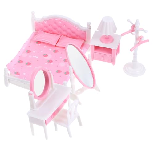 ORFOFE Miniatur Möbel Set Schlafzimmer Puppenhaus Teilig Miniaturmöbel Modell Dekoration für Puppenhaus Familien Szenen Gestaltung von ORFOFE