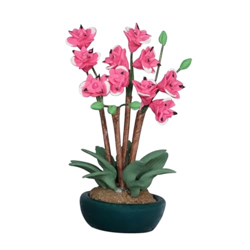 ORFOFE Miniatur Puppenhaus Dekorative Kunststoff Pflanze Lebensechter Bonsai Blumentopf Modell Resin DIY für Sammler Mini Fake Pflanzen für Puppenmöbel von ORFOFE