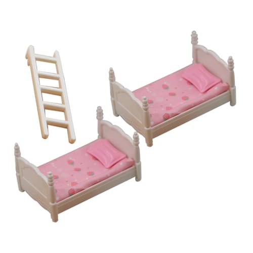 ORFOFE Miniatur Puppenhaus Etagenbett Modell aus Stoff und Kunststoff mit Kissen und Decken Platzsparendes Mini Doppelstockbett für Puppenzimmer Dekoration ORFOFE Miniatur Puppenhaus Etagenbett Modell aus Stoff und Kunststoff mit Kissen und Decken Platzsparendes Mini Doppelstockbett für Puppenzimmer Dekoration von ORFOFE