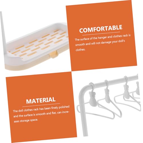ORFOFE Miniatur Puppenkleiderständer mit Kunststoffbügeln Stabiler Aufbewahrungsständer für Babypuppenkleidung Platzsparendes Zubehör für Puppenhäuser und Puppenkleiderschrank ORFOFE Miniatur Puppenkleiderständer mit Kunststoffbügeln Stabiler Aufbewahrungsständer für Babypuppenkleidung Platzsparendes Zubehör für Puppenhäuser und Puppenkleiderschrank von ORFOFE