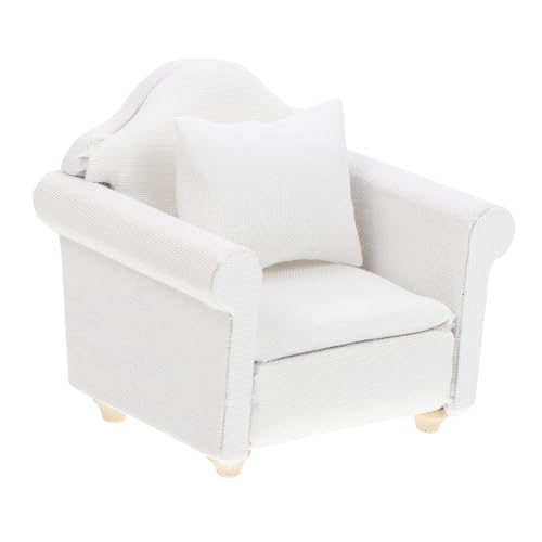 ORFOFE Miniatur Sofa Modell Weiß Mini Single Sofa mit Kissen aus Holz und Baumwolle Puppenhaus Möbel Wohnzimmer Dekoration ORFOFE Miniatur Sofa Modell Weiß Mini Single Sofa mit Kissen aus Holz und Baumwolle Puppenhaus Möbel Wohnzimmer Dekoration von ORFOFE