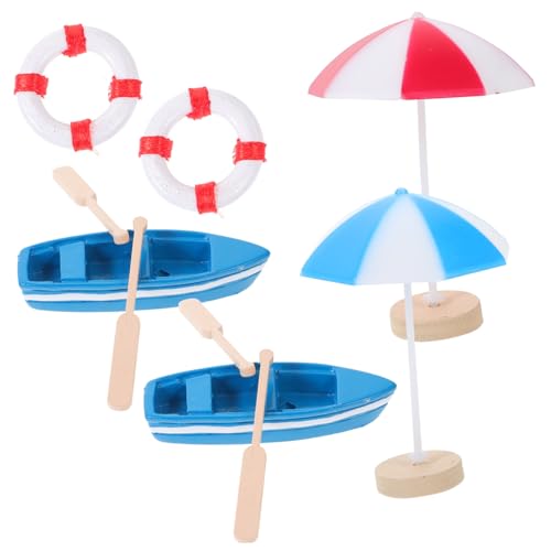 ORFOFE Miniatur Stranddeko mit Kleinen Booten Bunten Sonnenschirmen und Holz-schwimmringen Detailreiche Mini Strandfiguren für Puppenhaus und Landschaftsgestaltung ORFOFE Miniatur Stranddeko mit Kleinen Booten Bunten Sonnenschirmen und Holz-schwimmringen Detailreiche Mini Strandfiguren für Puppenhaus und Landschaftsgestaltung von ORFOFE