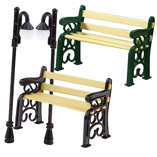 ORFOFE Miniatur Straßenlaterne Set Weihnachtsdeko Für Miniaturhäuser & Gärten 2 Teilig 1 Grüne & 1 Schwarze Laterne Mini Ornament Und Landschaftsdekoration Ideal Für Garten von ORFOFE