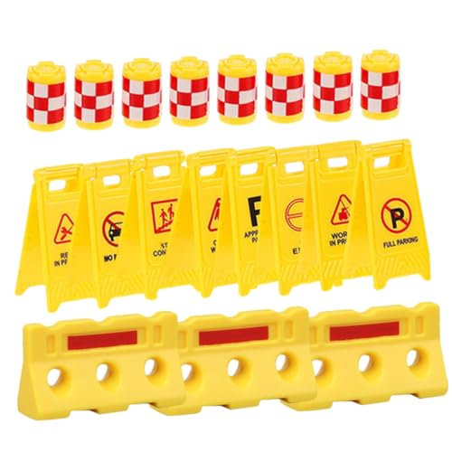 ORFOFE Miniatur Verkehrszeichen Spielset aus Robustem Kunststoff mit Gelben Schutzbehältern Englischen Warnschildern und Gelben Absperrungen Pädagogisches Verkehrserziehungsspielzeug ORFOFE Miniatur Verkehrszeichen Spielset aus Robustem Kunststoff mit Gelben Schutzbehältern Englischen Warnschildern und Gelben Absperrungen Pädagogisches Verkehrserziehungsspielzeug von ORFOFE