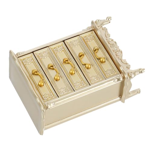 ORFOFE Miniatur Vintage Dollhouse Möbel Realistischer Nachtschrank für Schlafzimmer und Wohnzimmer Detailgetreuer Schrank als Puppenhaus Zubehör für Kreative und Sammler von ORFOFE