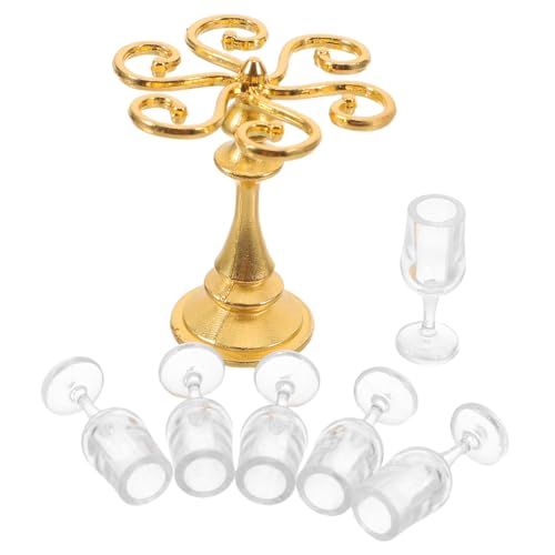 ORFOFE Miniatur Weingläser mit Goldenem Rack Kunststoff Detailreiches Puppenhaus Küchenzubehör Teiliges für Miniatur Esszimmertisch Deko Vielseitig für Puppenhaus Szenen und Sammler ORFOFE Miniatur Weingläser mit Goldenem Rack Kunststoff Detailreiches Puppenhaus Küchenzubehör Teiliges für Miniatur Esszimmertisch Deko Vielseitig für Puppenhaus Szenen und Sammler von ORFOFE