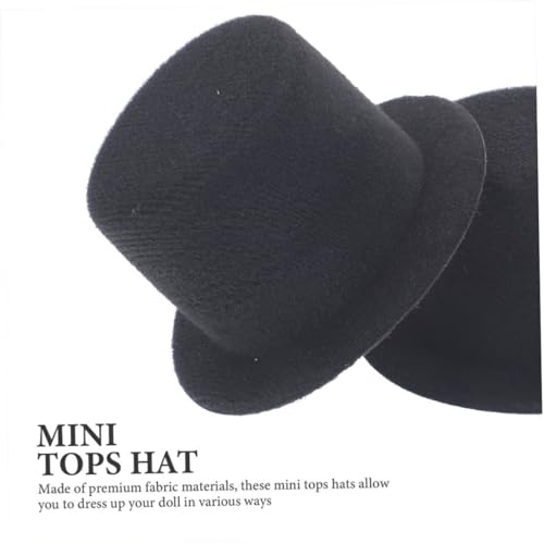 ORFOFE Miniatur Zylinderhut Schwarz für Puppen und Bastelarbeiten Leichter DIY Dekorationshut für Figuren Handgefertigte Mini Hüte für Puppenkostüme und Kreative Bastelprojekte von ORFOFE