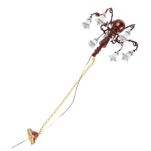 ORFOFE Kleine Deckenlampe Kronleuchter Licht Für Miniatur Wohnraum Dekoration Moos Mikro Landschaft Pendelleuchte Antikbronze Und Warmweißes Licht von ORFOFE
