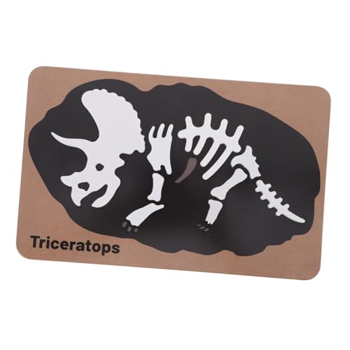 ORFOFE Montessori Dinosaurier Holzpuzzle Fossilspielzeug für Jahre Kognitives Skelett-Puzzle Triceratops Hand-Auge-koordination Lernspielzeug für Kleinkinder von ORFOFE