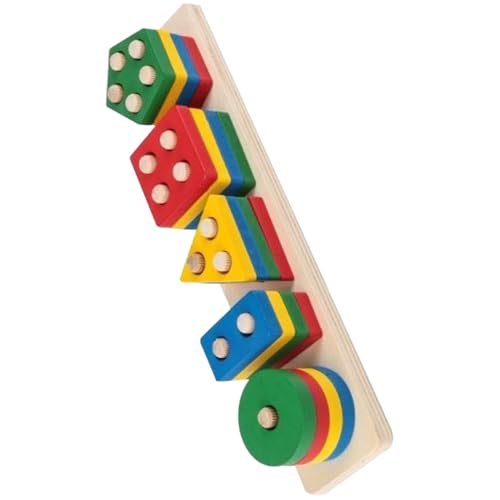 ORFOFE Montessori Farblernspielzeug Holz Formensortierer für Kleinkinder Jahre Pädagogisches Motorikförderndes Sortierspielzeug Sichere Bunte Stapelblöcke für Jungen und Mädchen von ORFOFE