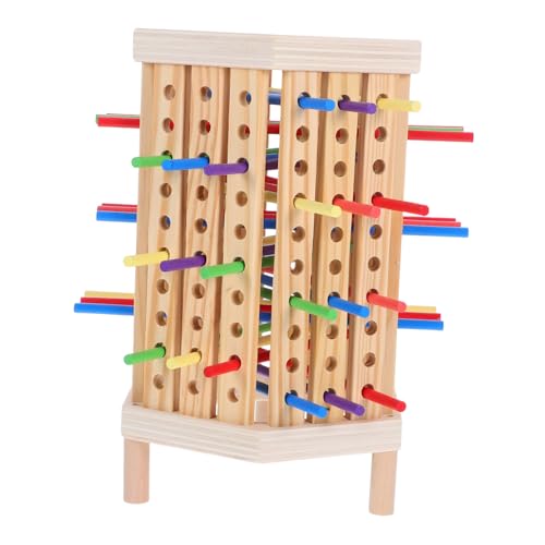 ORFOFE Montessori Holz Brettspiel mit Bunten Stäbchen für Feinmotorik Spiel zur Hand Augen Koordination von Problemlösung und Farberkennung Kompakt und Reisetauglich von ORFOFE