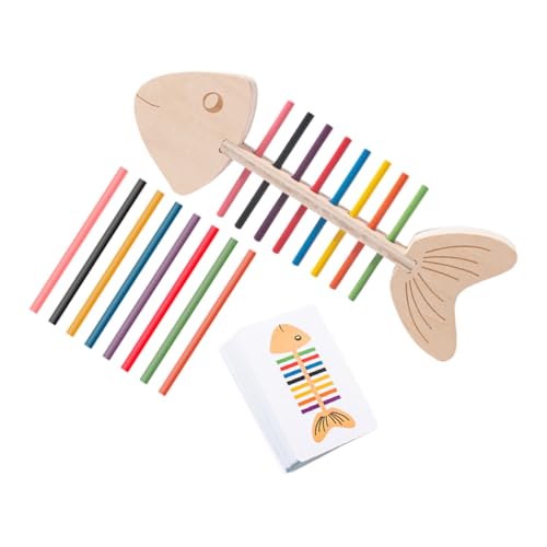 ORFOFE Montessori Holzspielzeug Feinmotorik Farben Sortierspiel Frühförderung Motorikspielzeug Sensorisches Lernspiel für Jungen Mädchen mit Karten und Holzstäben von ORFOFE