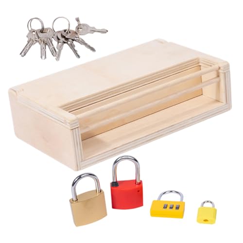 ORFOFE Montessori Holzspielzeug Schlüssel Schloss Lernspielzeug für Kleinkinder Jahre Bunte Formen Pädagogisch Sicher Fördert Kreativität und Feinmotorik Robust und Vielseitig von ORFOFE